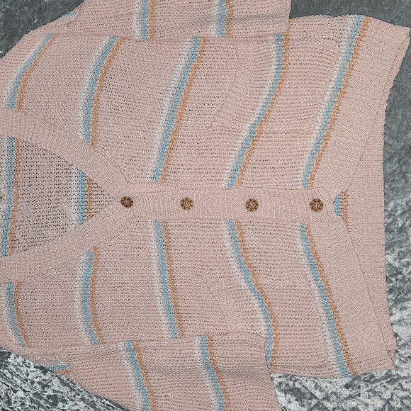 BNWOT POL Oversized Pink Striped Cardigan. - Picture 11 of 16